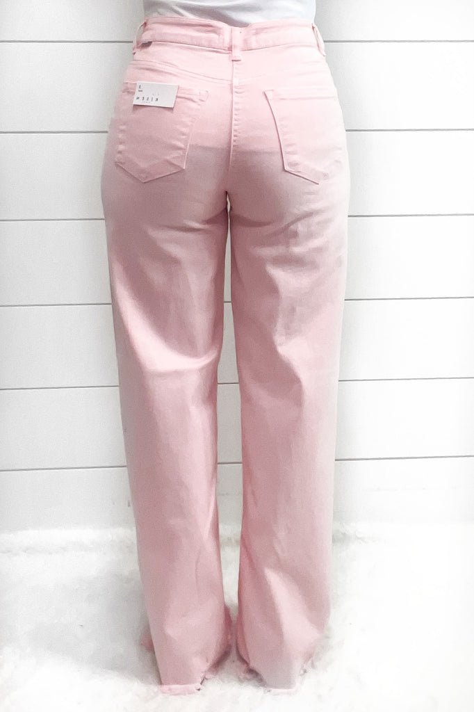 Risen Jeans - Lanie Wide Leg Jeans - Pink