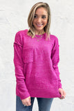 Sadie Round Neck Sweater - Magenta