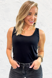 Simply Everyday Seamless  Reversible Tank - Black