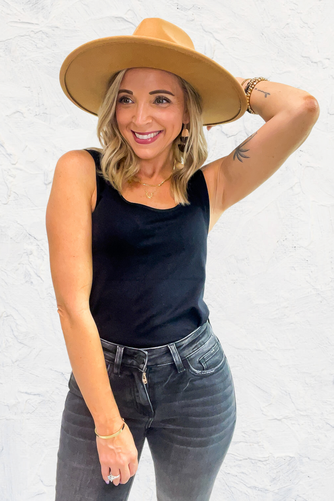 Simply Everyday Seamless  Reversible Tank - Black