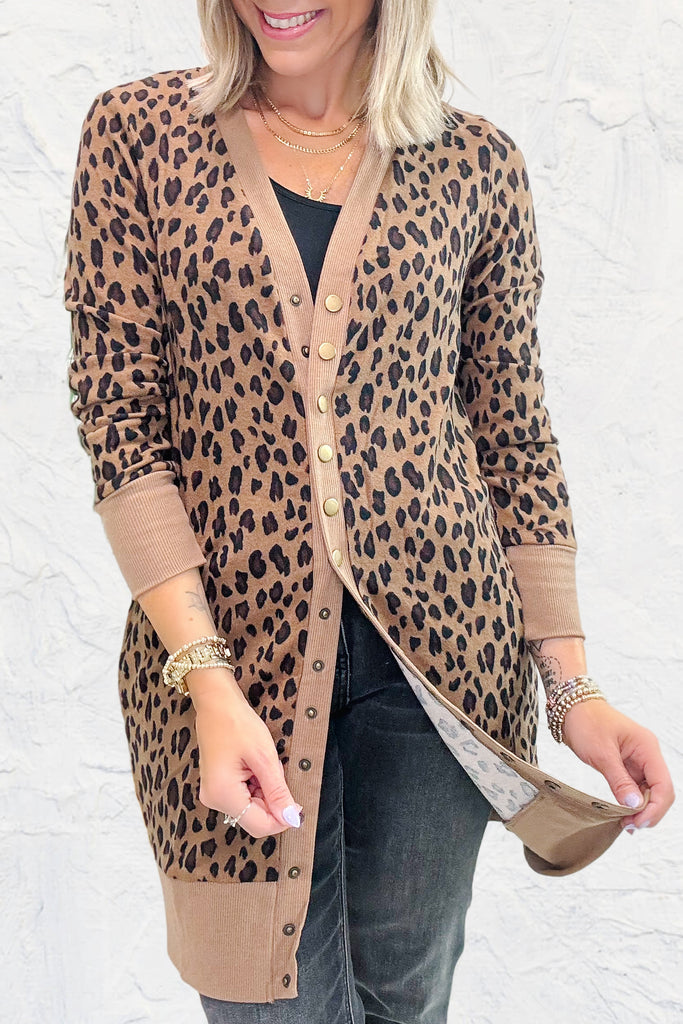 The Kennedy Cardigan - Brown Cheetah