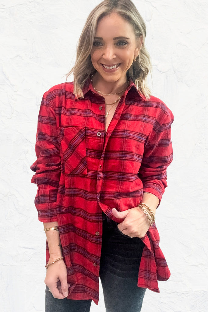 Bright Days  Plaid Button Down