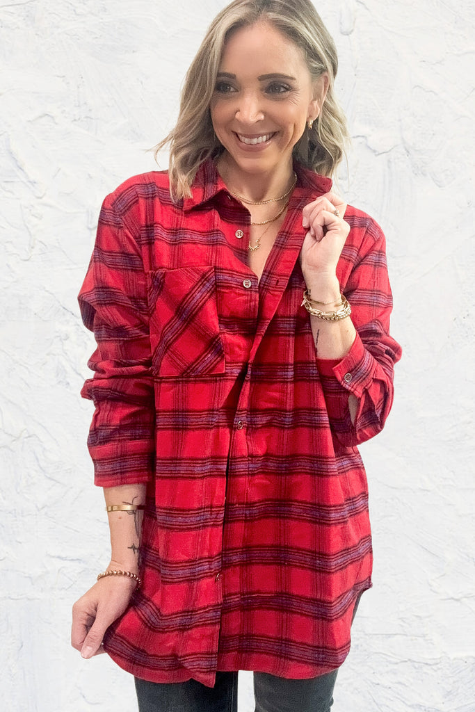 Bright Days  Plaid Button Down