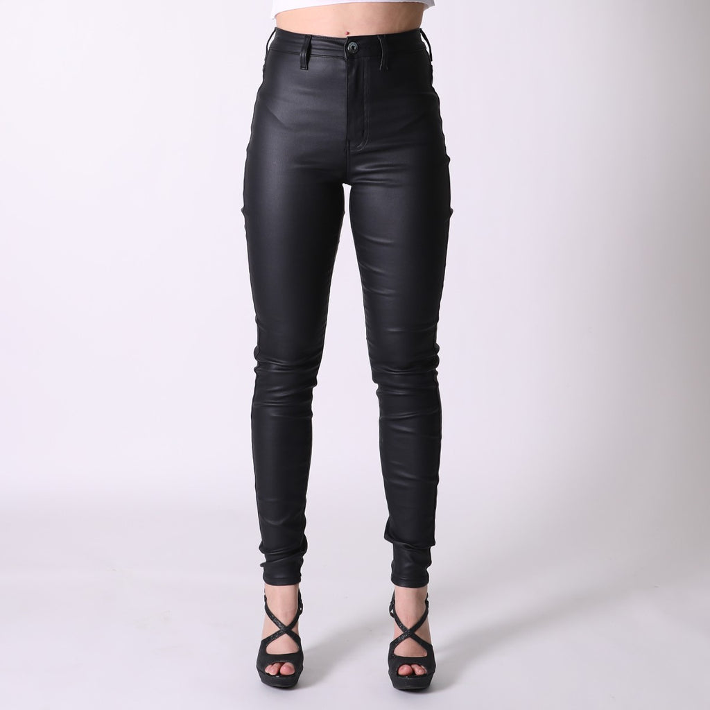 All About It Coated Jeggings - Black