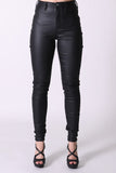 All About It Coated Jeggings - Black