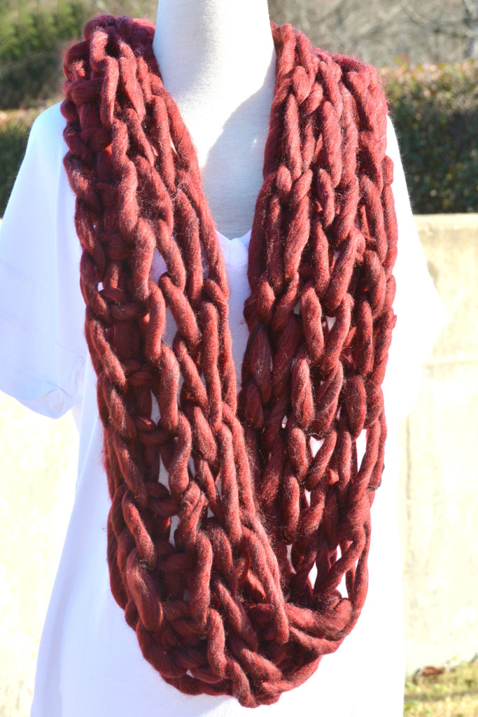 Don't Let Go Infinity Scarf - Cranberry