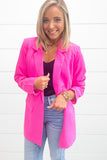 Ready For Anything Blazer -Bright Fuchsia