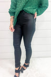 All About It Coated Jeggings - Black