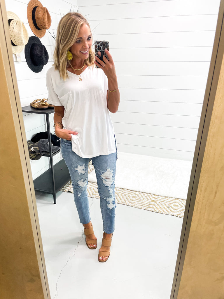 Not So Basic Boyfriend  Tee - White