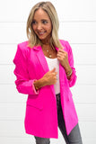 Ready For Anything Blazer -Bright Fuchsia