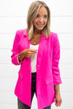Ready For Anything Blazer -Bright Fuchsia