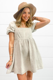 In The City Denim Dress - Sage