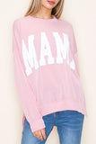 Mama Ribbed Pullover Top - Pink