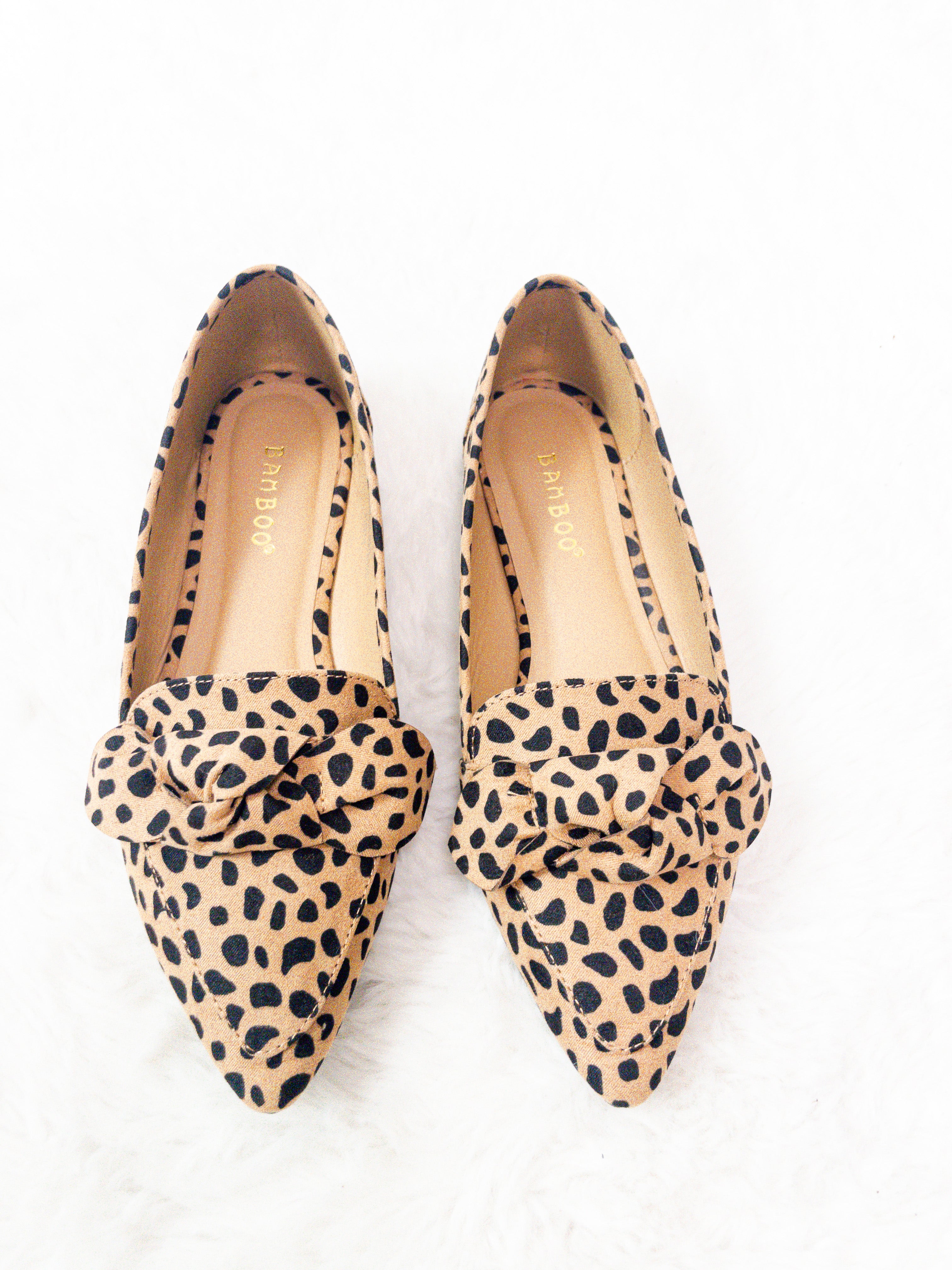 Shops cheetah flat shoes