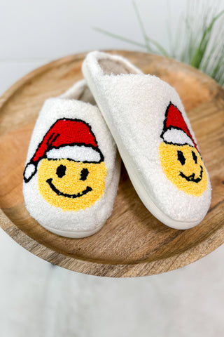 Happy Santa Sherpa Slippers