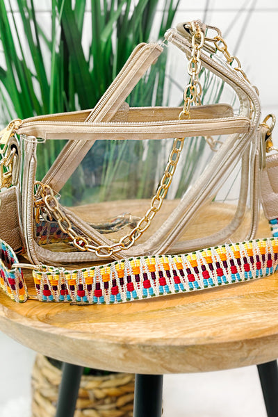 The Olivia 2 in 1 Clear Bag - Gold