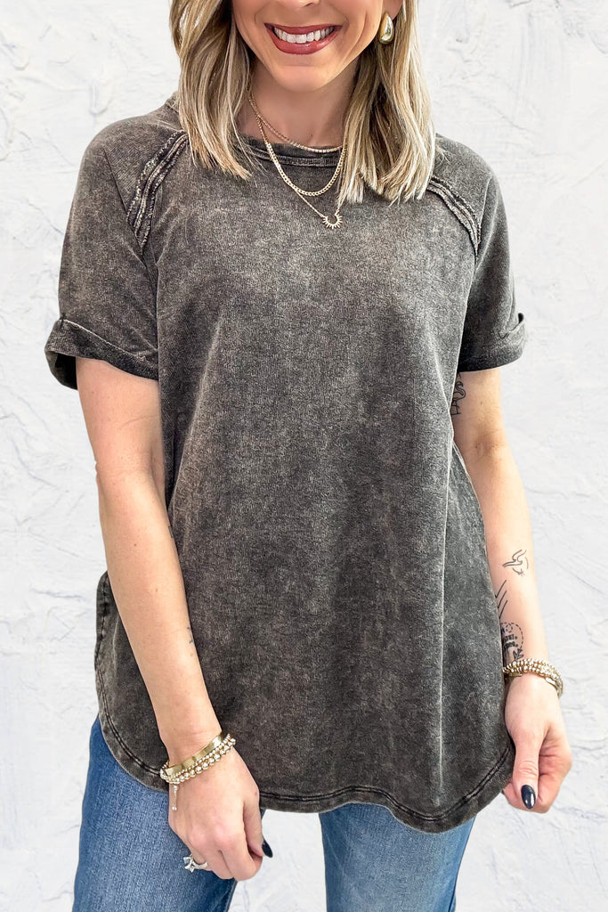 Simple Day Top - Ash Black