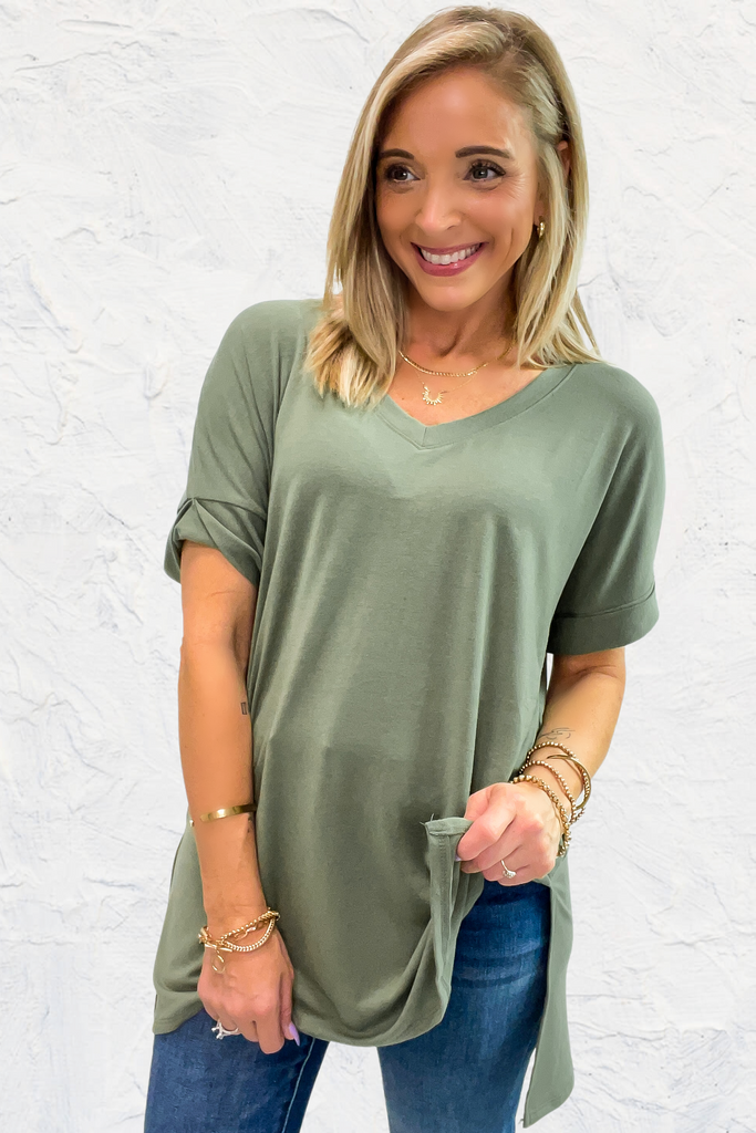 On The Go Top - Olive