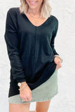 Simply Heaven V-Neck Sweater - Black