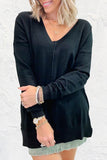 Simply Heaven V-Neck Sweater - Black