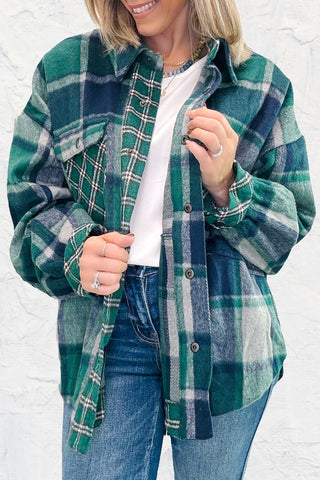 Telluride Resort Shacket - Green Plaid