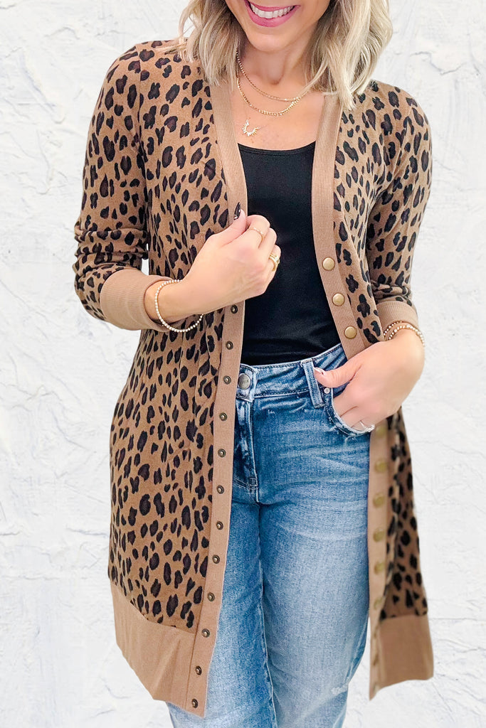 The Kennedy Cardigan - Brown Cheetah