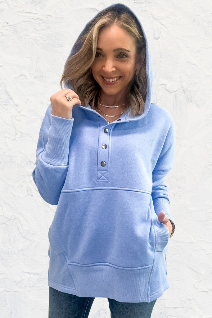 The Cassie Pullover Hoodie - Sky