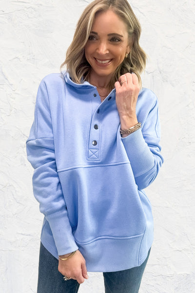The Cassie Pullover Hoodie - Sky