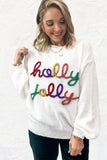 Holly Jolly Corded Tinsel Pullover