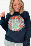 Merry Christmas Leopard Plaid Sweatshirt