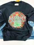 Merry Christmas Leopard Plaid Sweatshirt