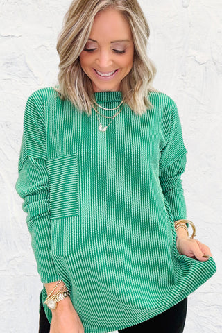 Simple Perfection Corded Top - Green