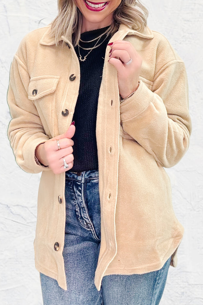 Walking Cozy Fleece Jacket - Taupe