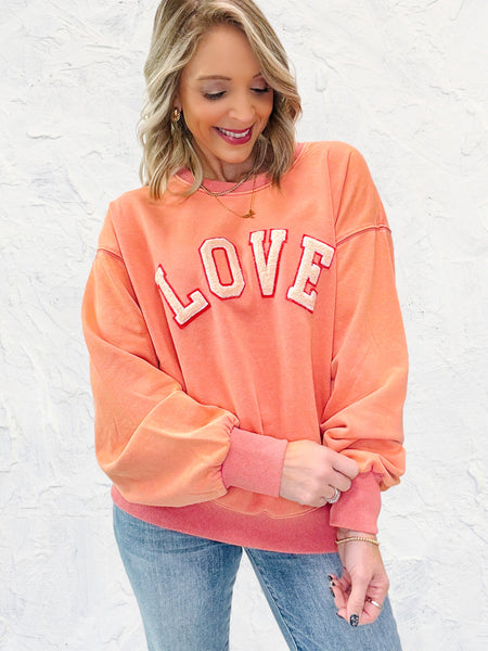 Love Sweatshirt - Pink/Orange