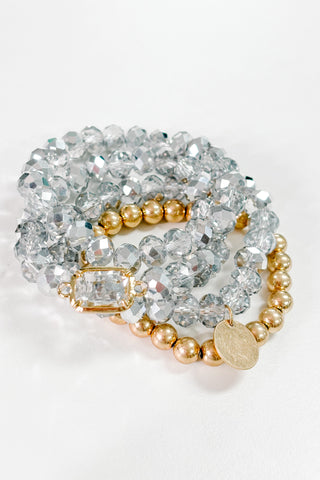 All That Sparkles Bracelet Set - Crystal