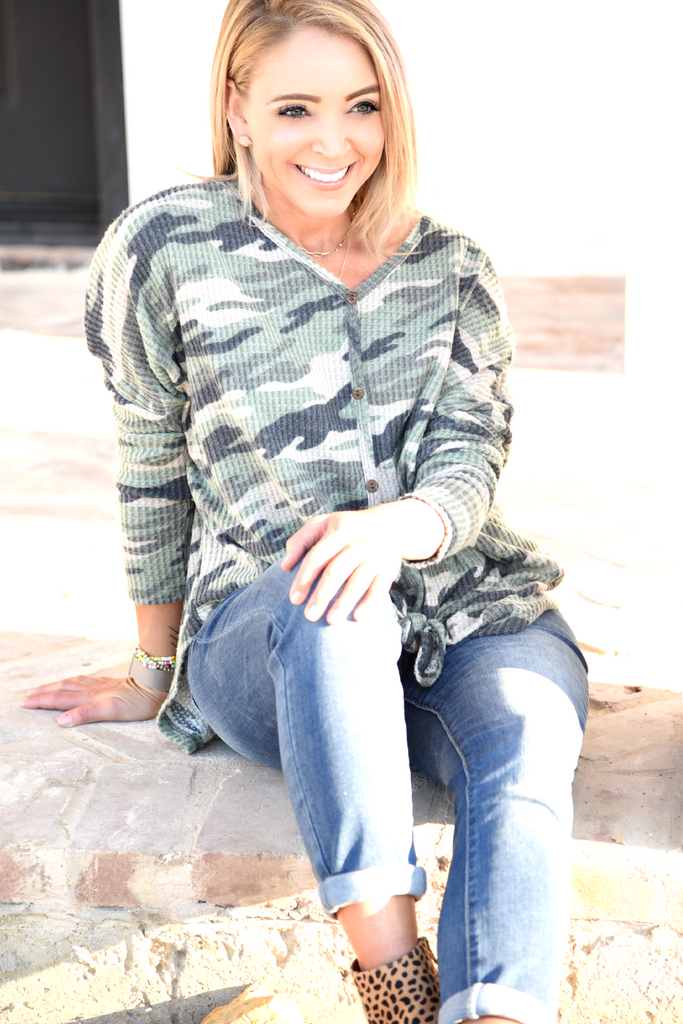 Bring It All Knot Top - Camo
