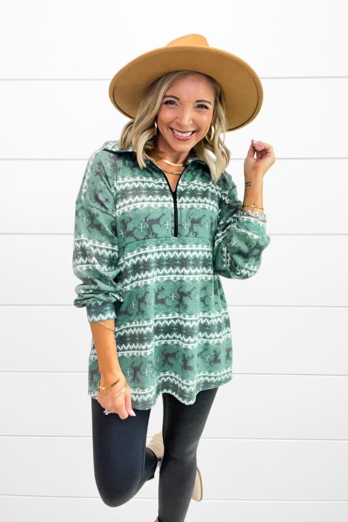 Sweet Tracts Pullover - Green