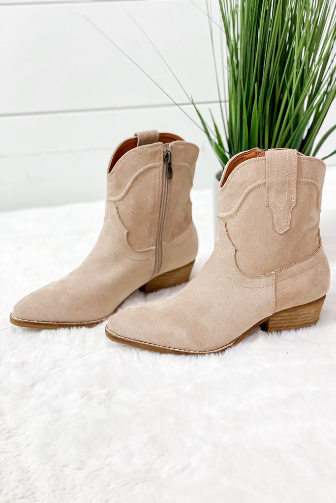Strut Your Stuff Booties - Taupe