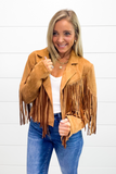 Feeling Fringe Jacket - Camel