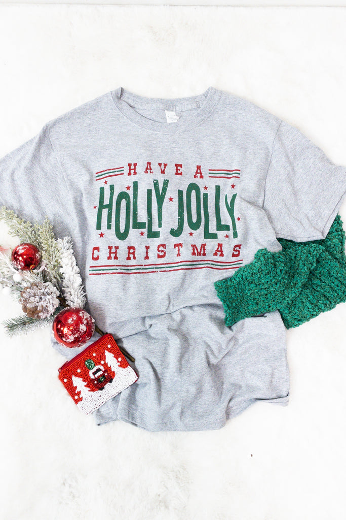 Jolly Christmas Tee -Grey