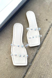 The Jackie Sandal - Clear Pearl
